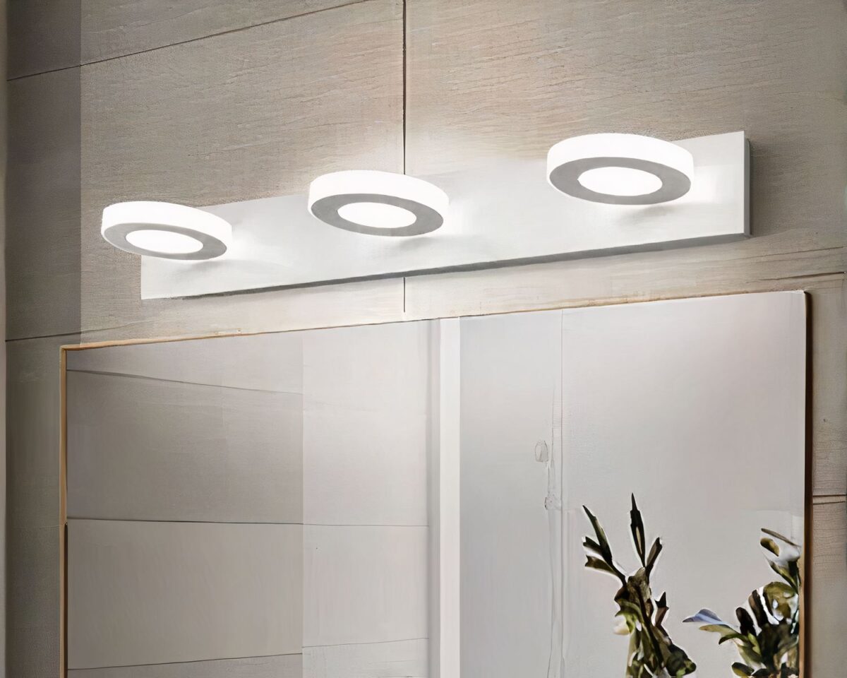 Applique murale salle de bain cercle LED lumineux pivotants