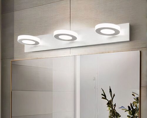 Applique murale salle de bain cercle LED lumineux pivotants