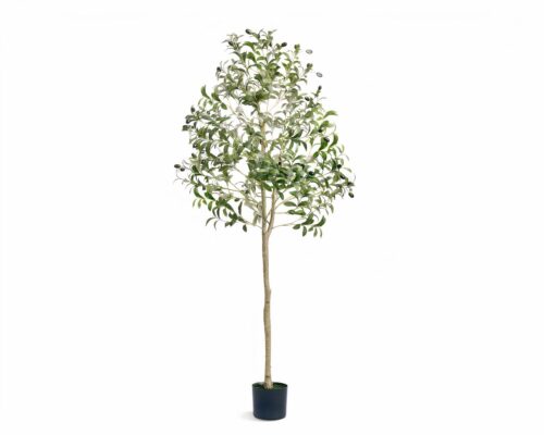 Arbre artificiel sur fond blanc.