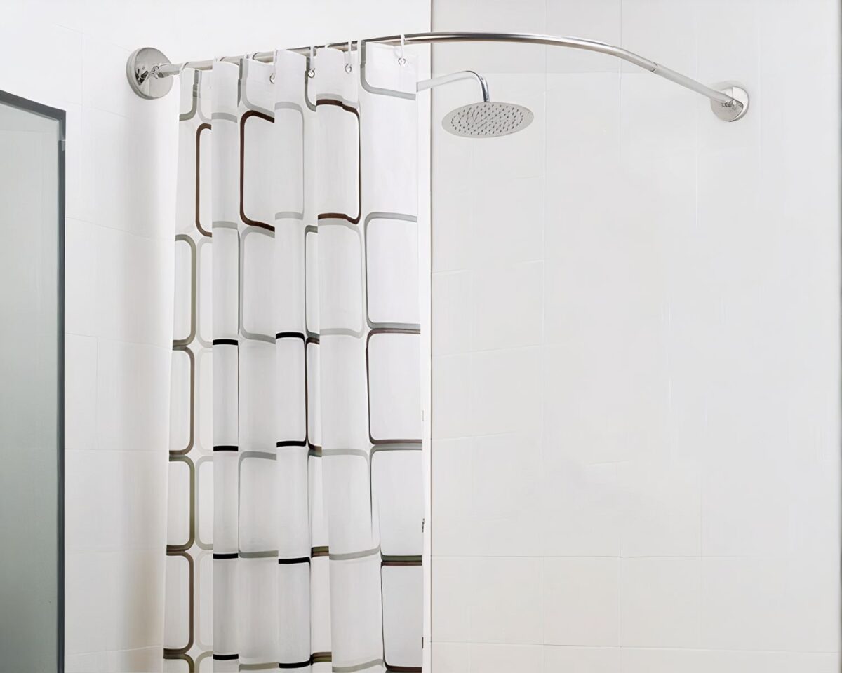 Barre de rideau de douche d'angle