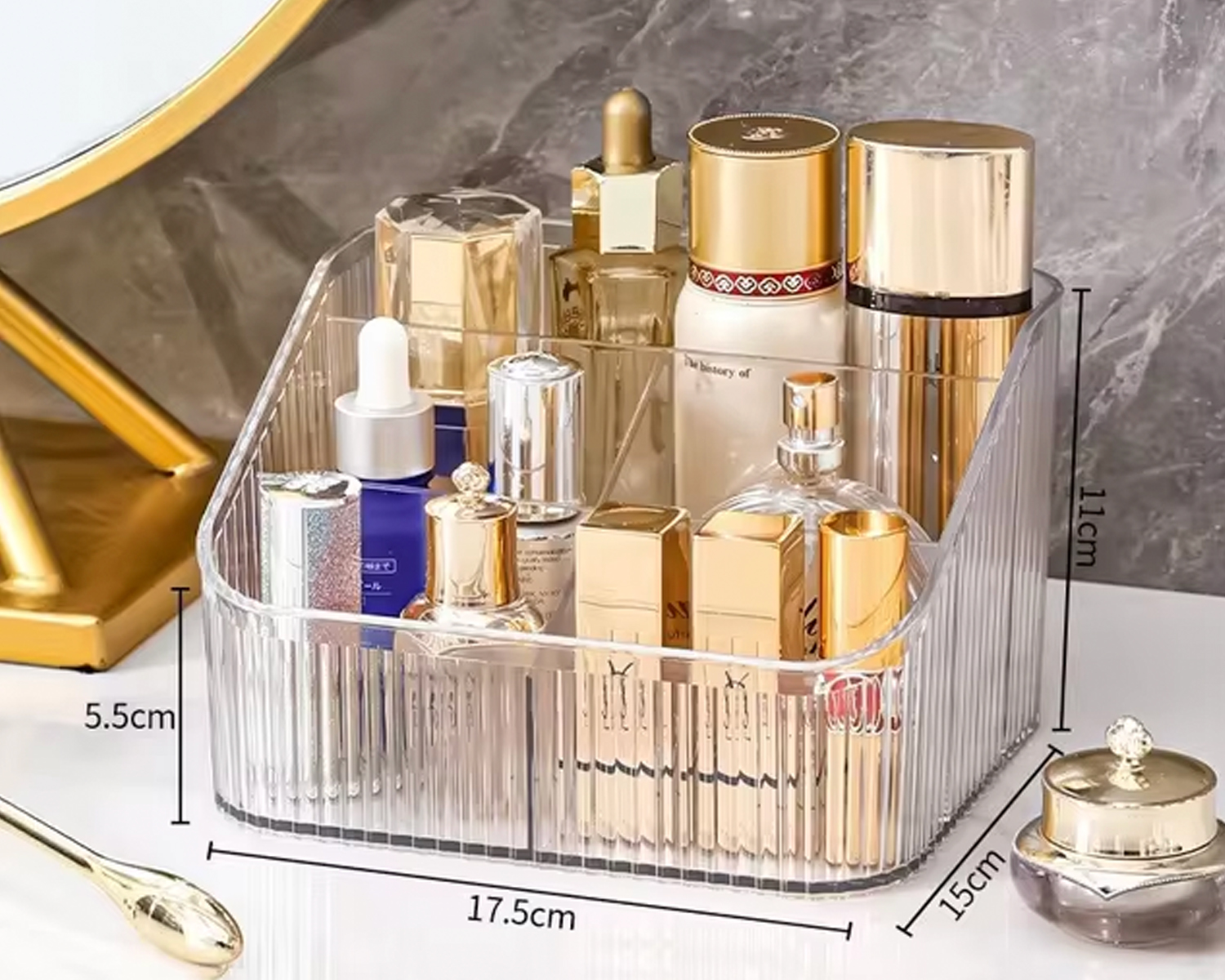 Boîte de rangement en plastique pour cosmétiques