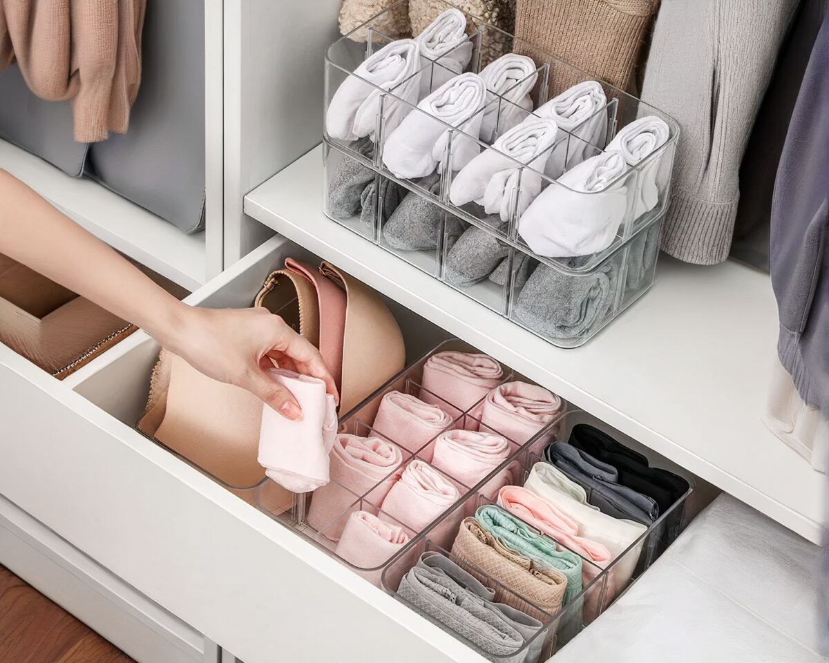 Boîte de rangement multifonction en plastique transparent