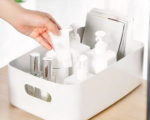 Haimeixin-boîte De Rangement Pour Maquillage, En Plastique Transparent, Conteneur De Maquillage, De Fond De Teint, Bijoux, Parfum, Organisateur