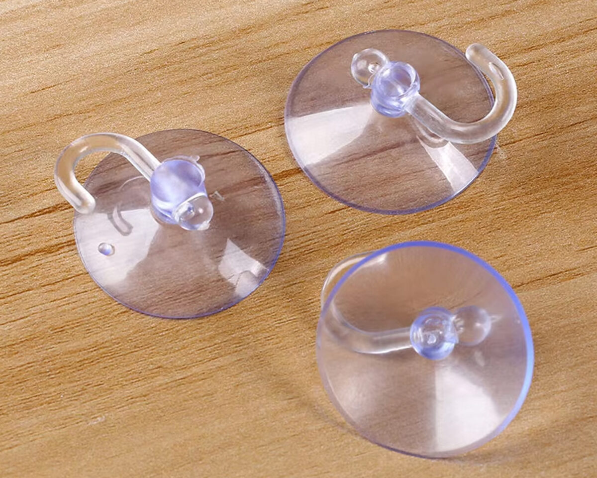 Crochet à ventouse transparent par lot de 10 pièces