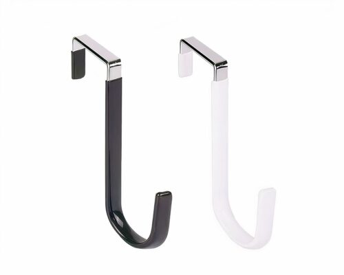 2 crochets porte, un blanc et un noir