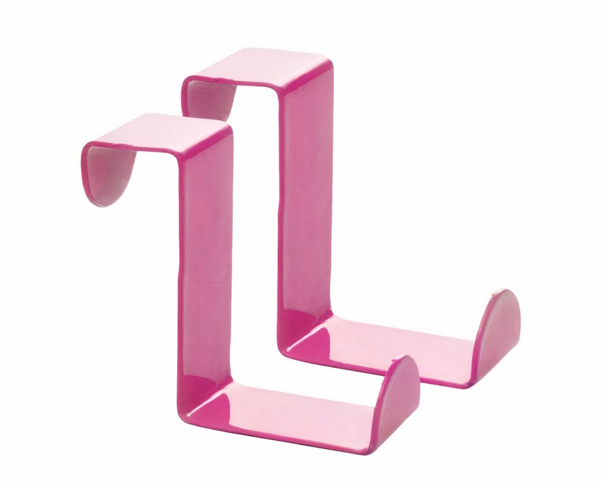 2 crochets porte rose