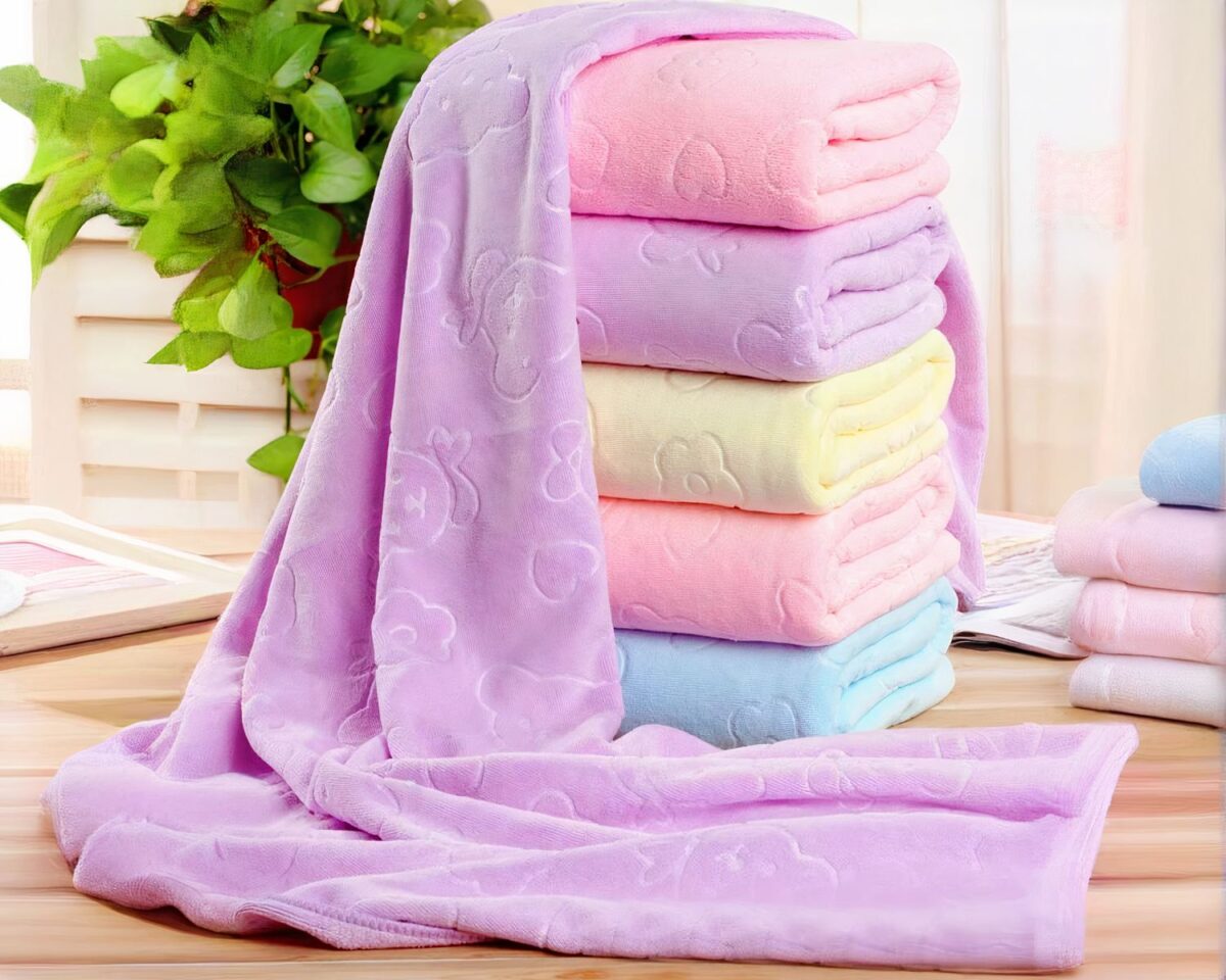 Grande serviette de douche à imprimé motif en microfibre