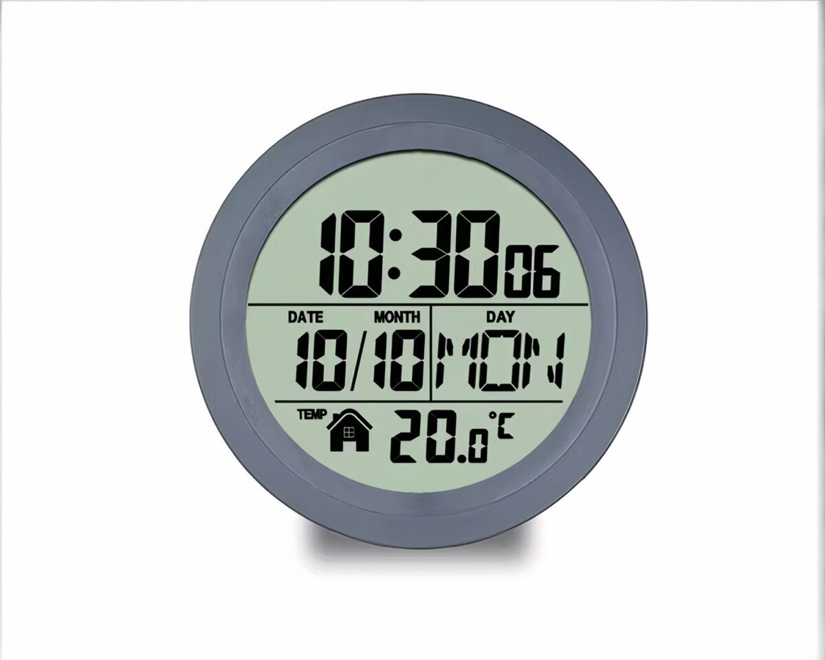 Horloge numérique avec ventouses pour la salle de bain
