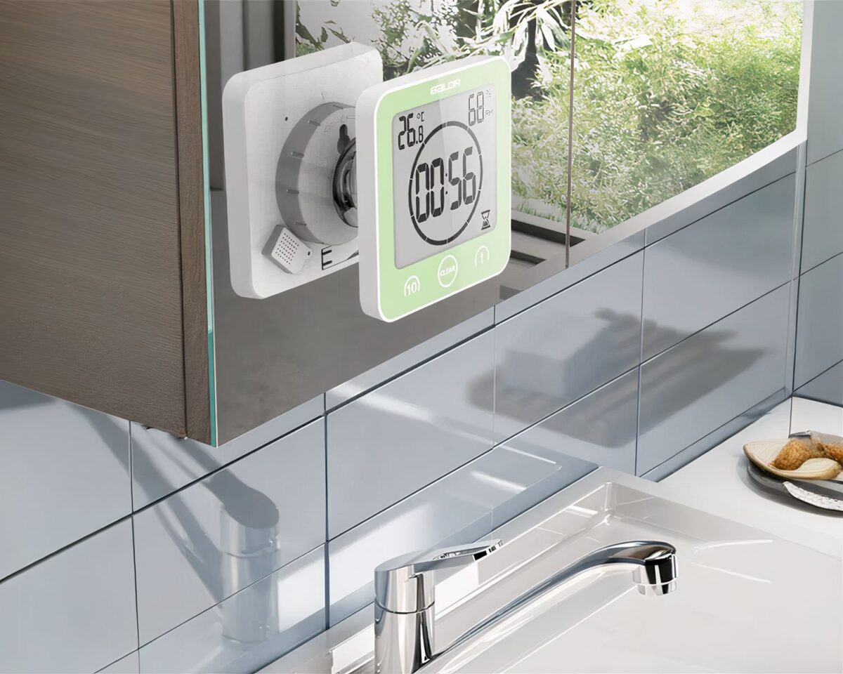 Horloge numérique étanche pour salle de bain