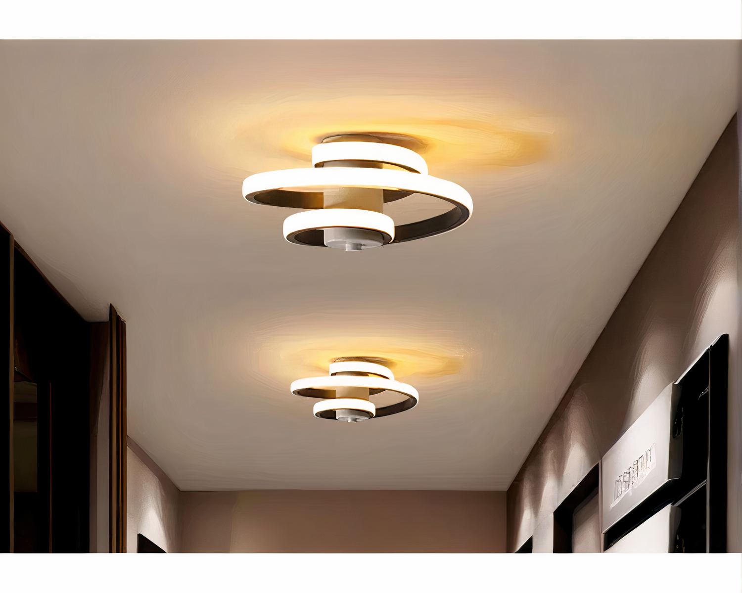 Lustre salle de bain plafonnier spirale