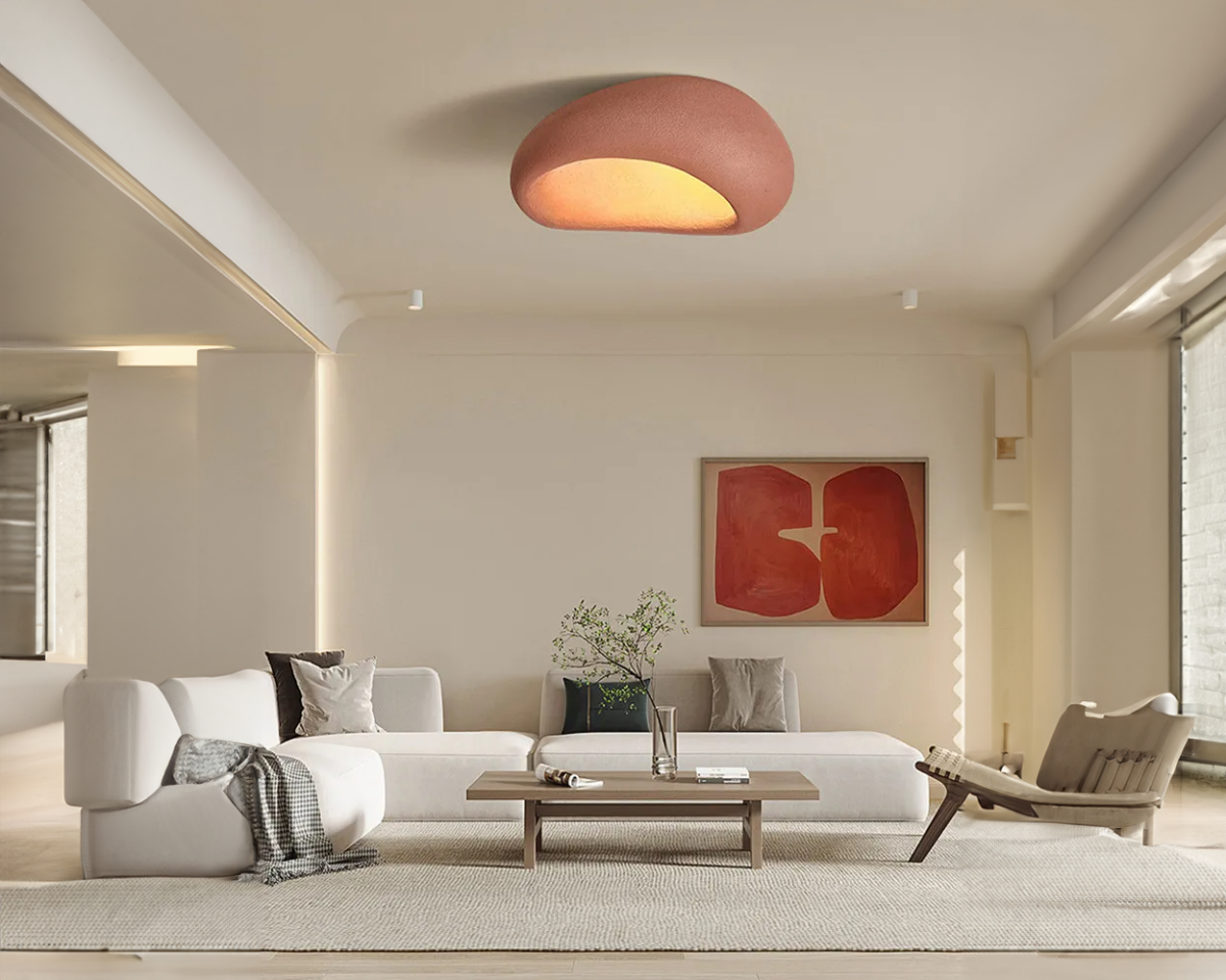 Lustre salle de bain plafonnier style Wabi Sabi