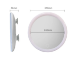 Miroir de maquillage lumineux avec ventouses