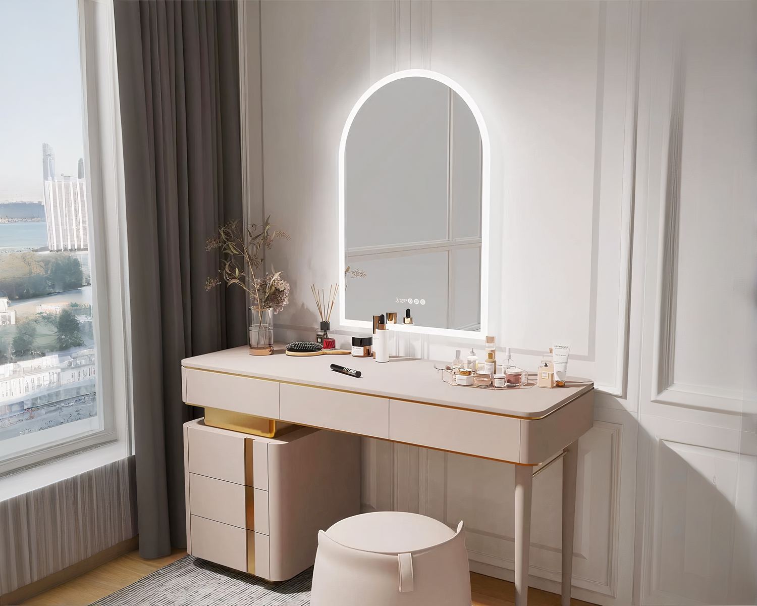 Miroir LED avec luminosité ajustable