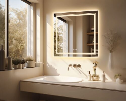 Miroir LED carré