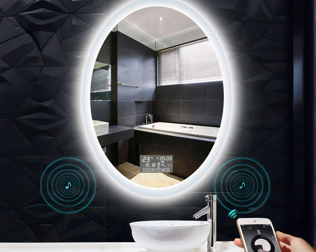 Miroir ovale connecté