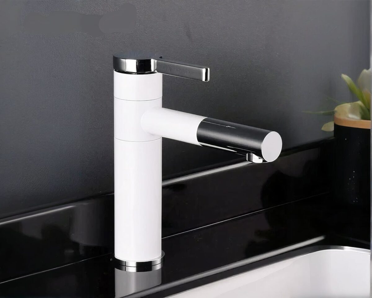 Mitigeur salle de bain à corps et bec pivotants