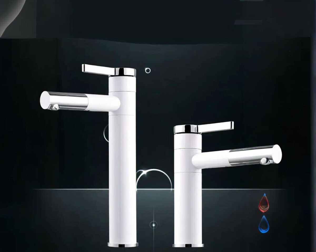 Mitigeur salle de bain à corps et bec pivotants