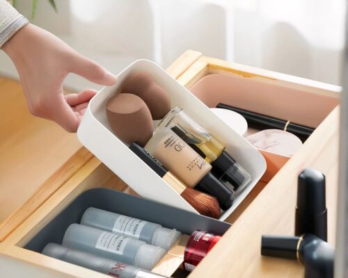 Organiseur de tiroir en plastique blanc plusieurs formes