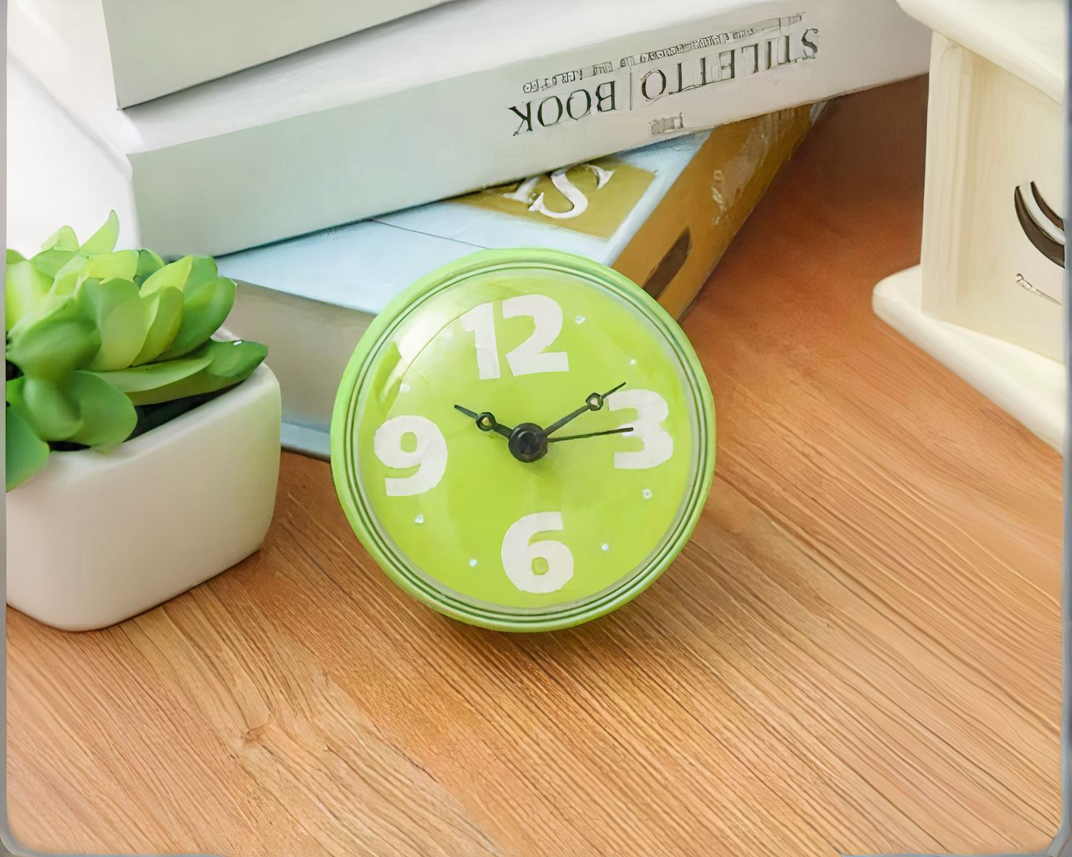 Petite horloge colorée pour la salle de bain