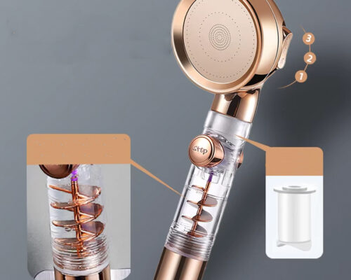 Pommeau de douche à économie d'eau avec bouton d'arrêt