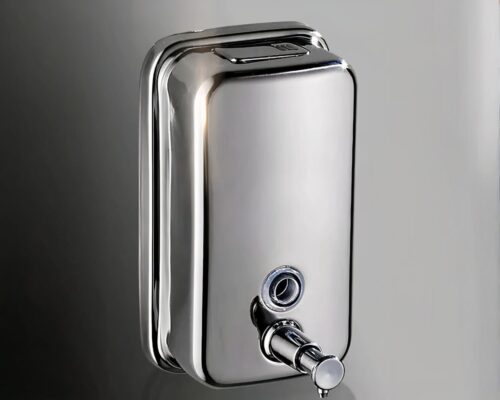 Distributeur savon mural gris manuel