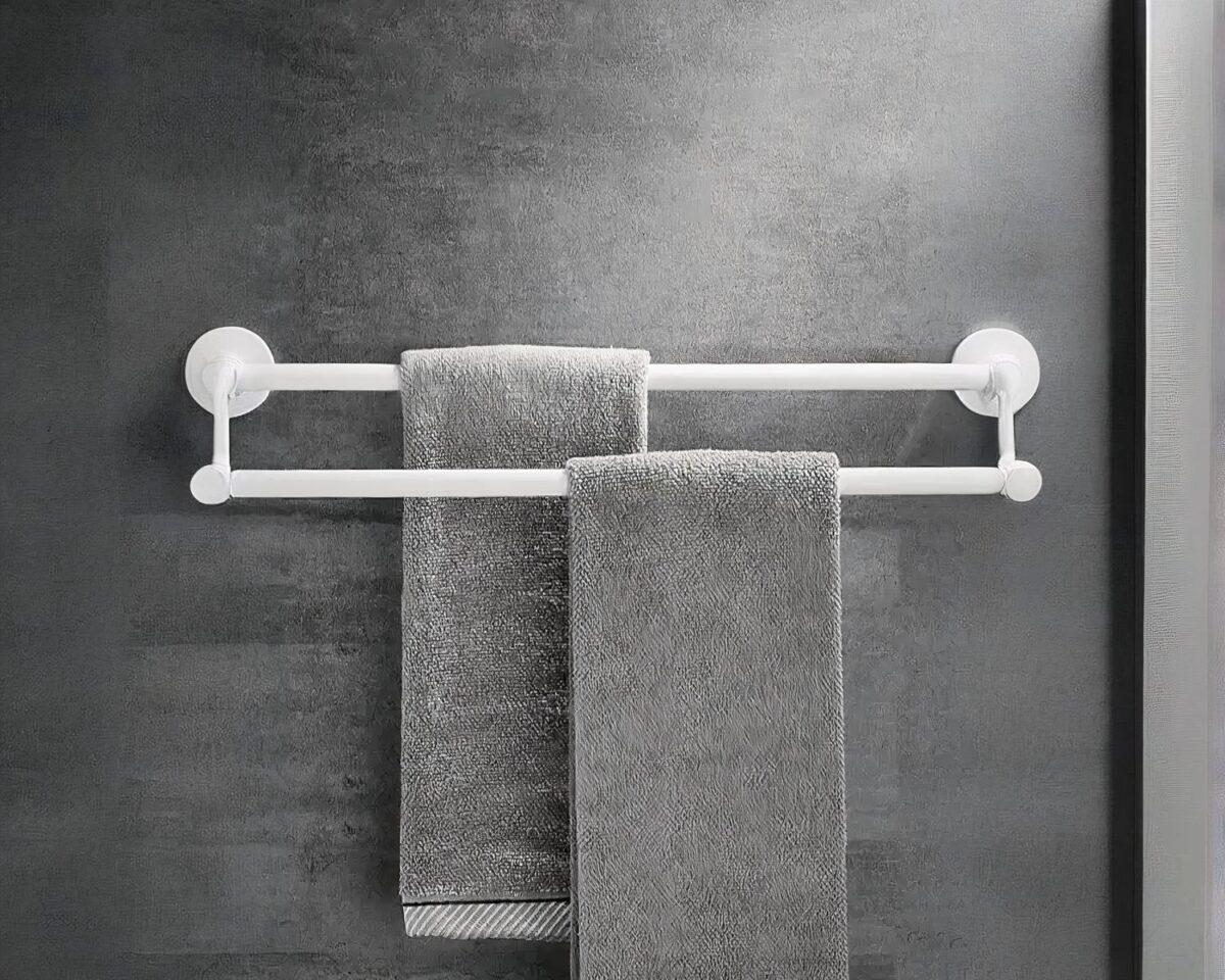 Porte serviette murale double salle de bain