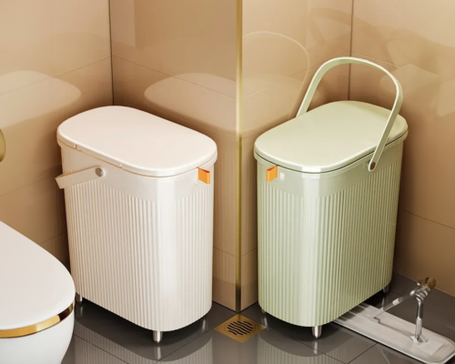 Poubelle salle de bain à grande poignée