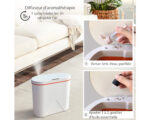 Poubelle salle de bain automatique avec diffuseur d'huiles essentielles