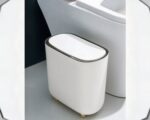 Poubelle salle de bain couvercle à pression