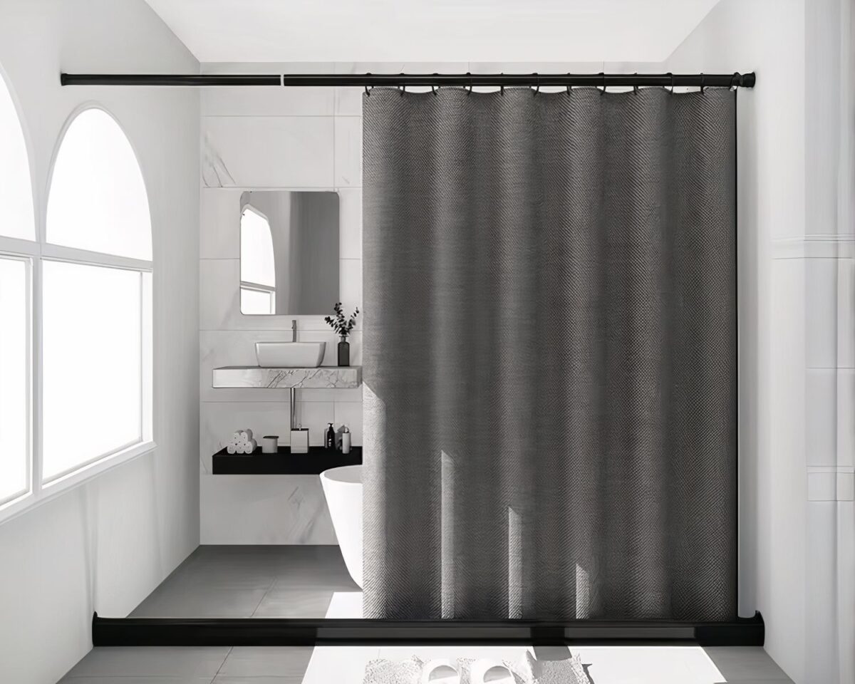 Rideau de douche magnétique avec barre