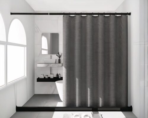 Rideau de douche magnétique avec barre