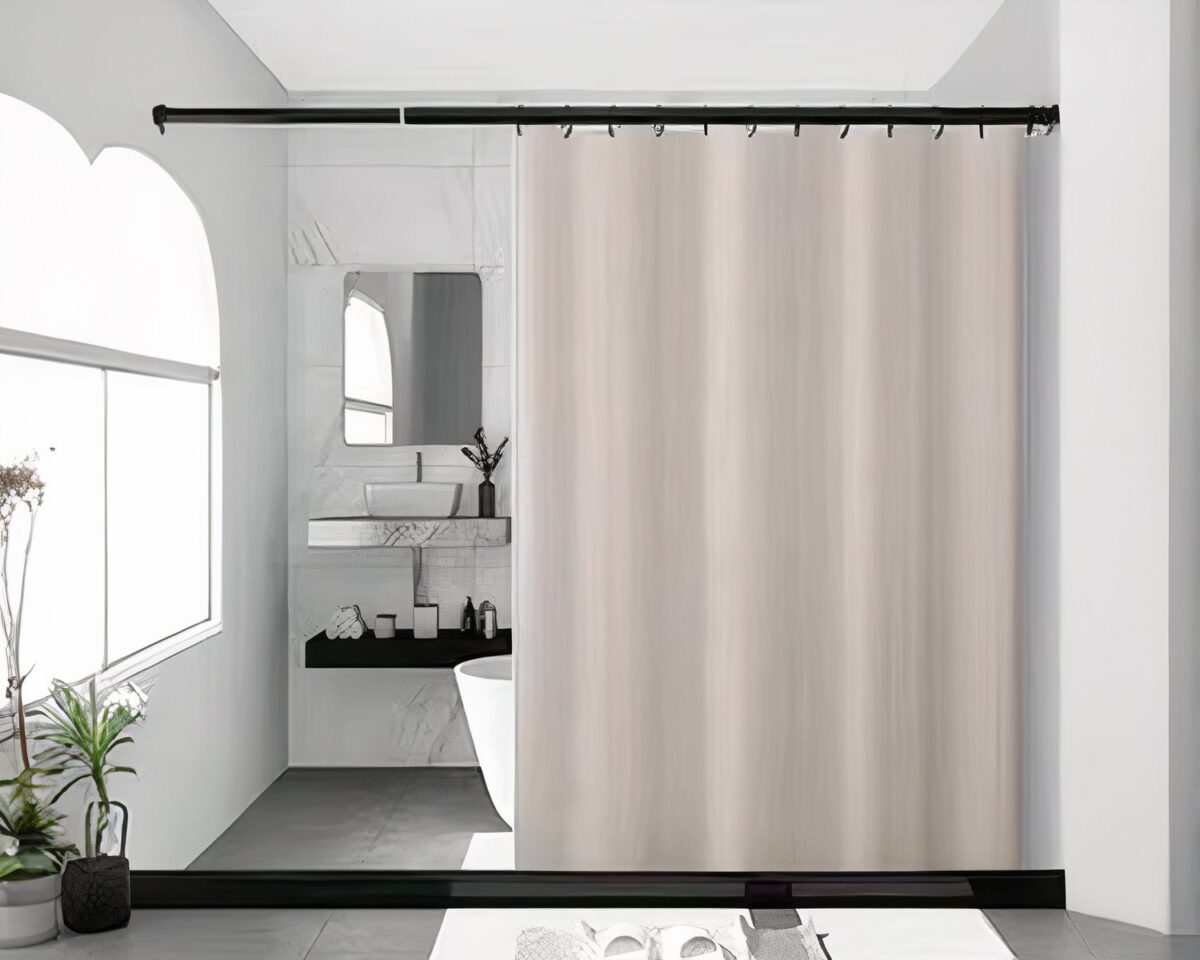 Rideau de douche magnétique avec barre