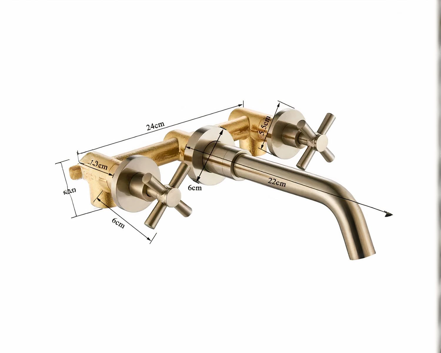 Robinet salle de bain mural rotatif 360 degrés