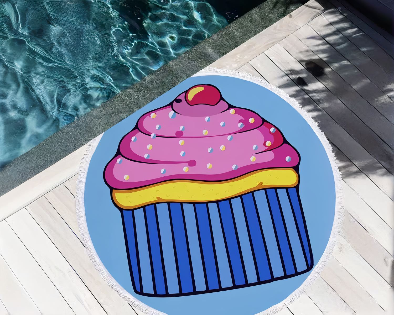 Serviette de plage ronde séchage rapide à imprimé tendance