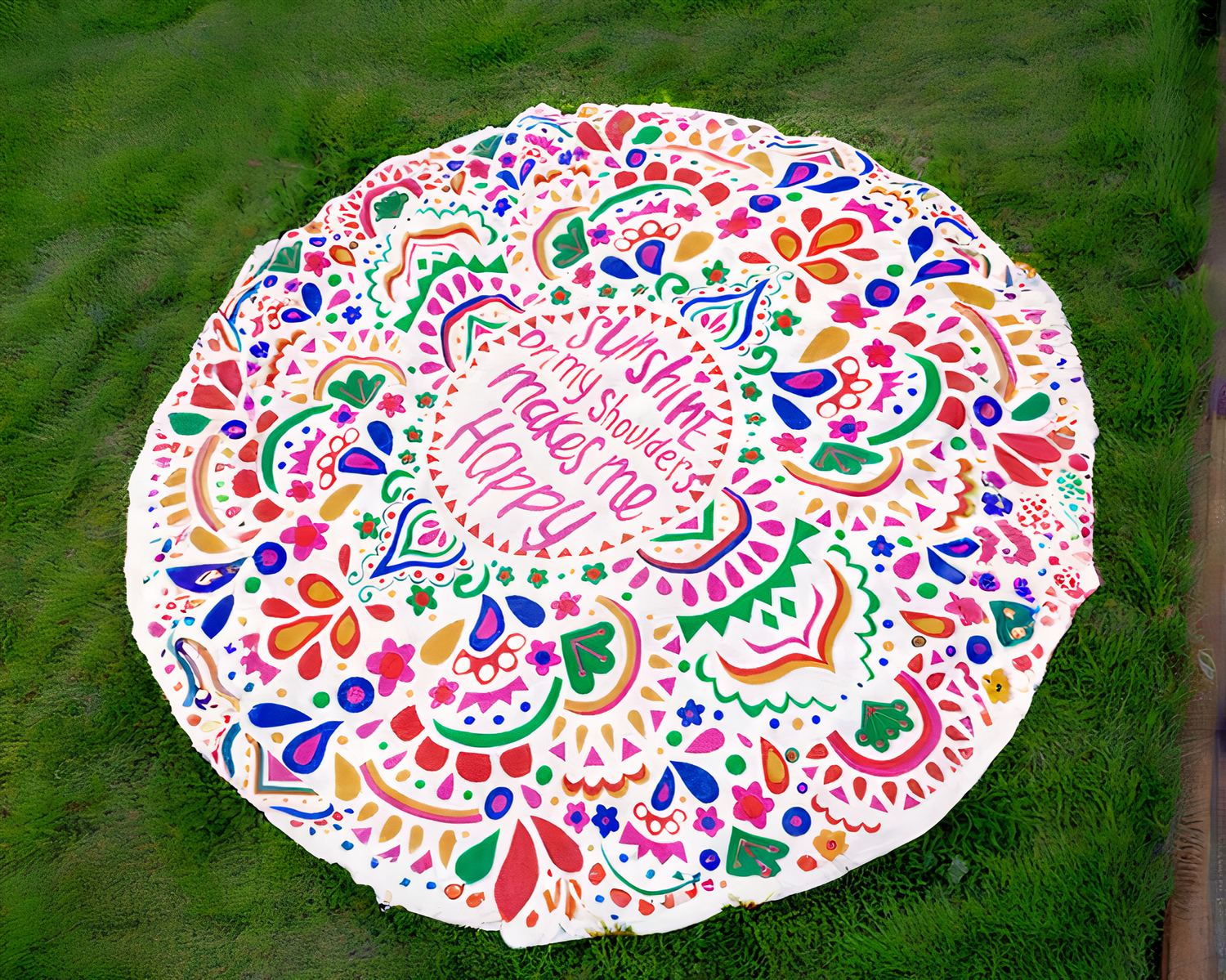 Serviette ronde en mousseline colorée