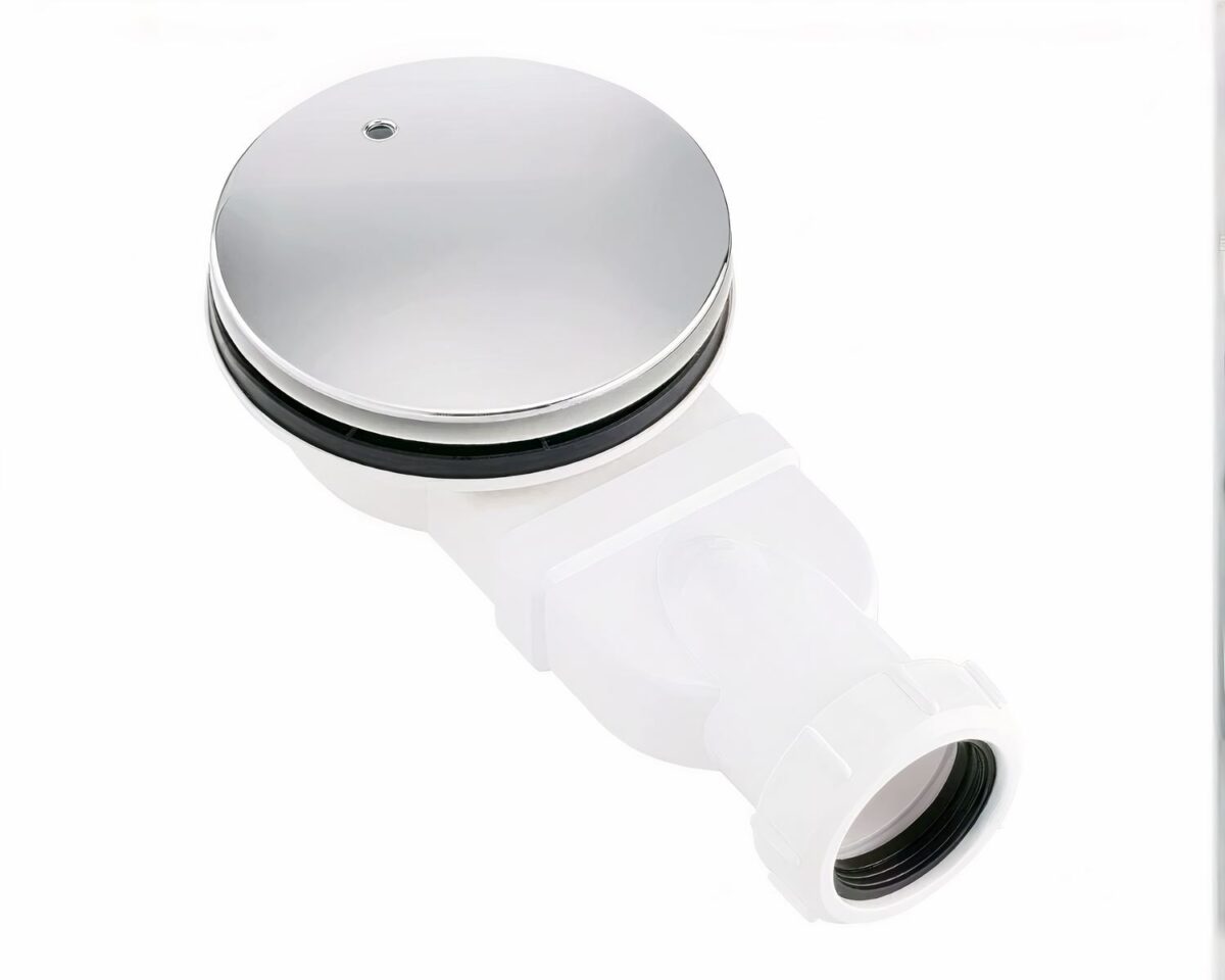 Siphon de salle de bain fin Siphon de salle de bain blanc et argenté