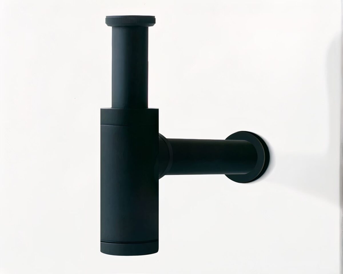 Siphon de salle de bain noir ou argenté
