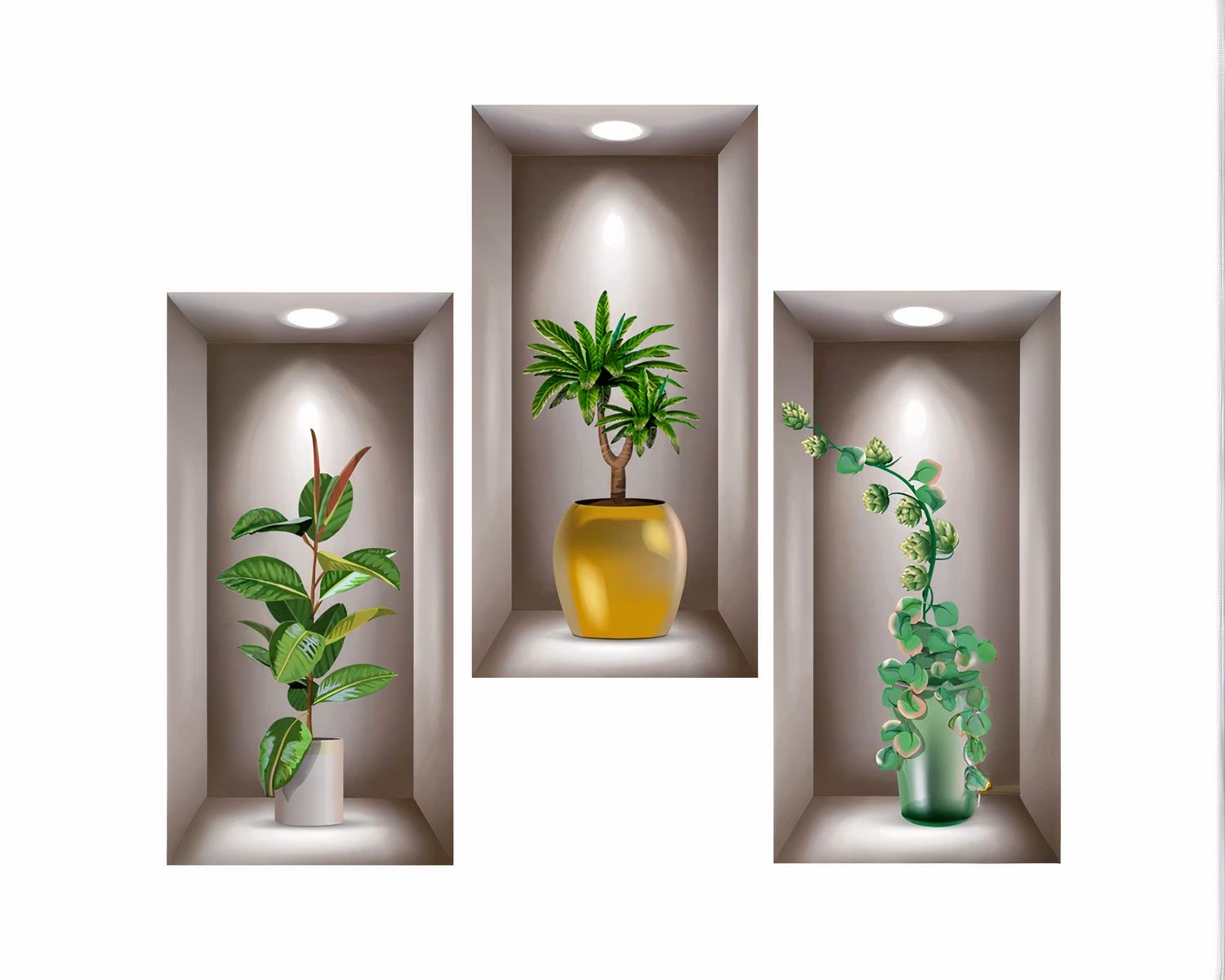 Stickers muraux plantes pour salle de bain
