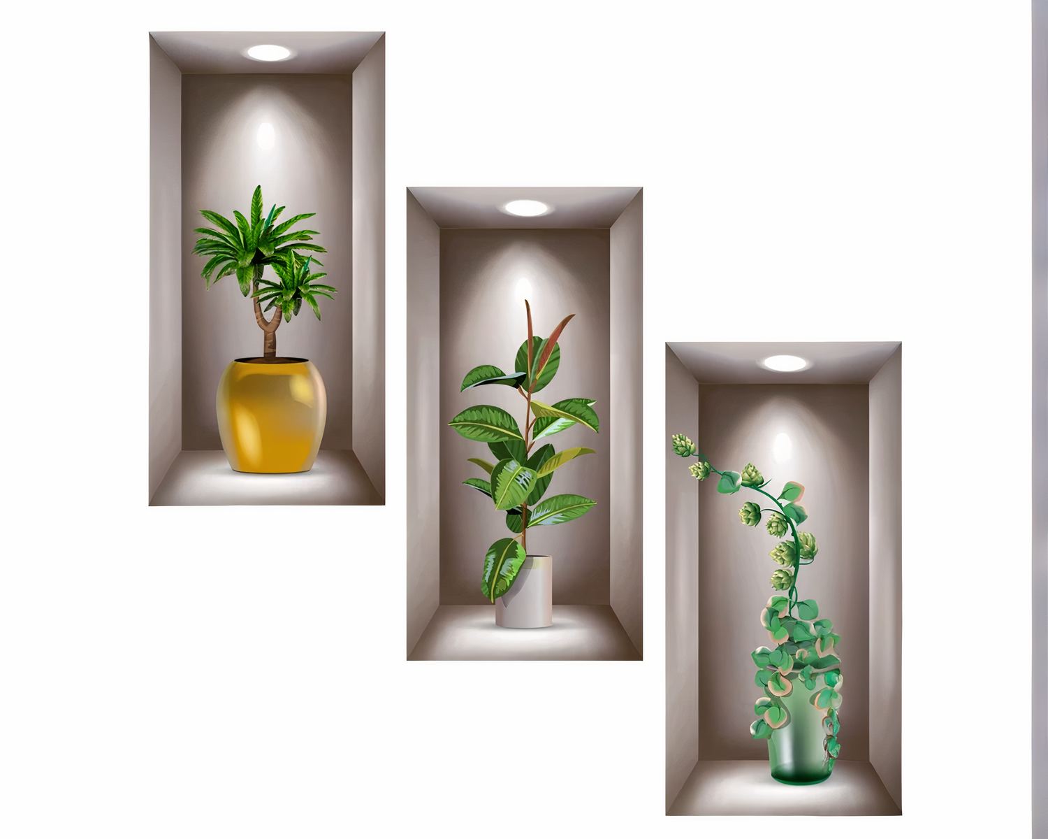 Stickers muraux plantes pour salle de bain