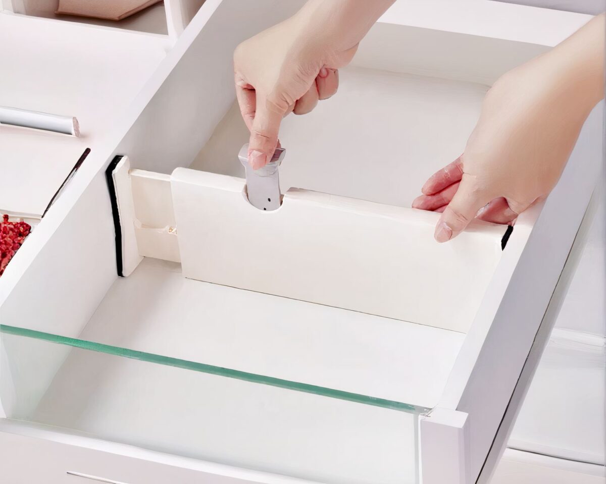 Support organiseur de tiroir en plastique blanc