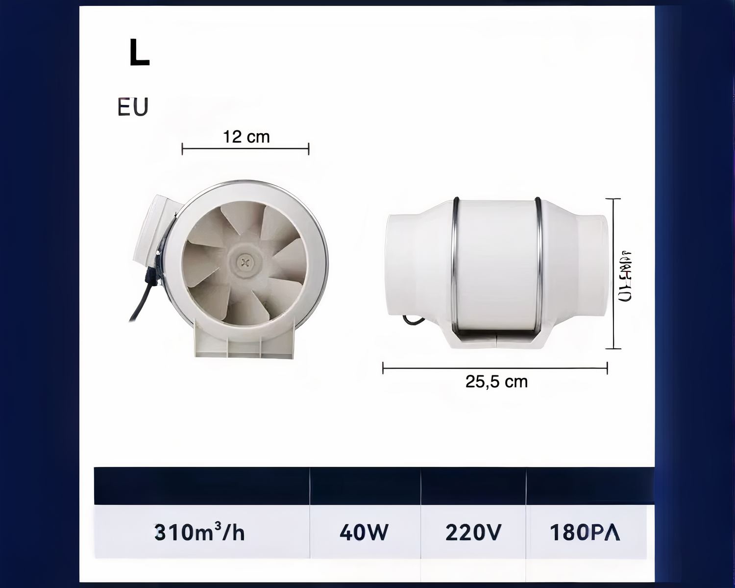 Ventilateur extracteur salle de bain rond