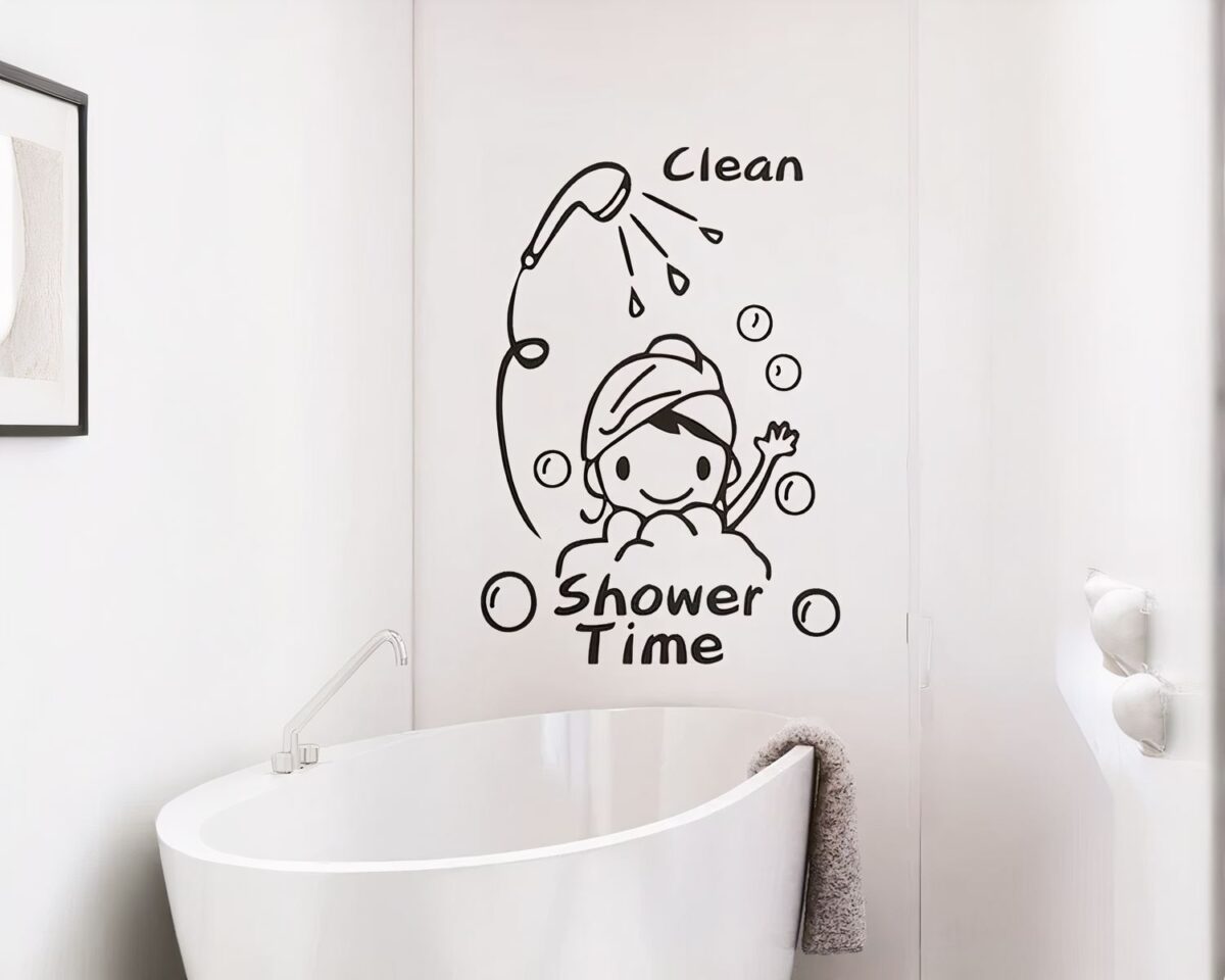 Décoration murale autocollante pour la douche