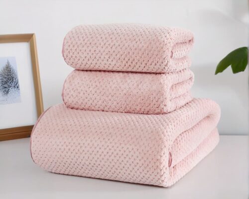 Ensemble de serviettes de bain en molleton absorbantes