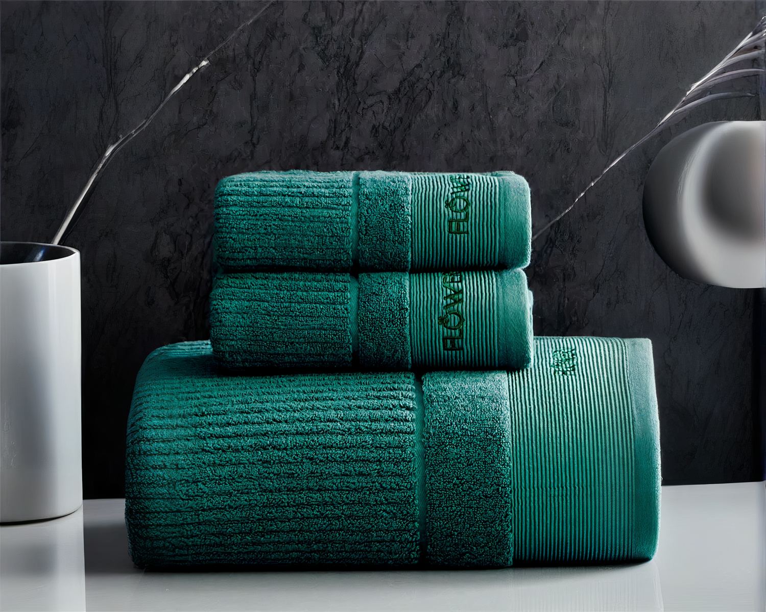 Ensemble de trois serviettes absorbantes en coton