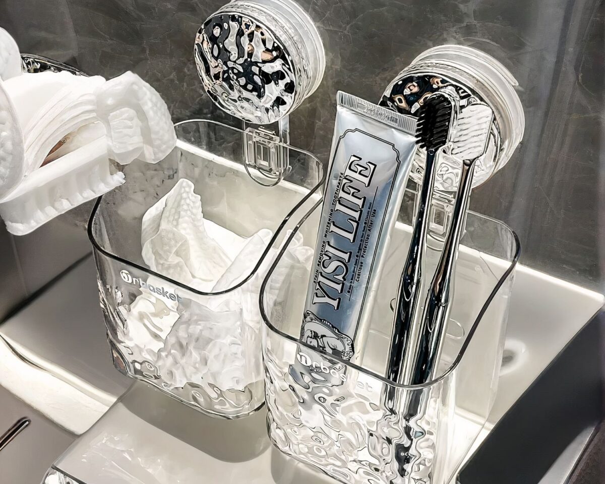 Étagère murale salle de bain à ventouse