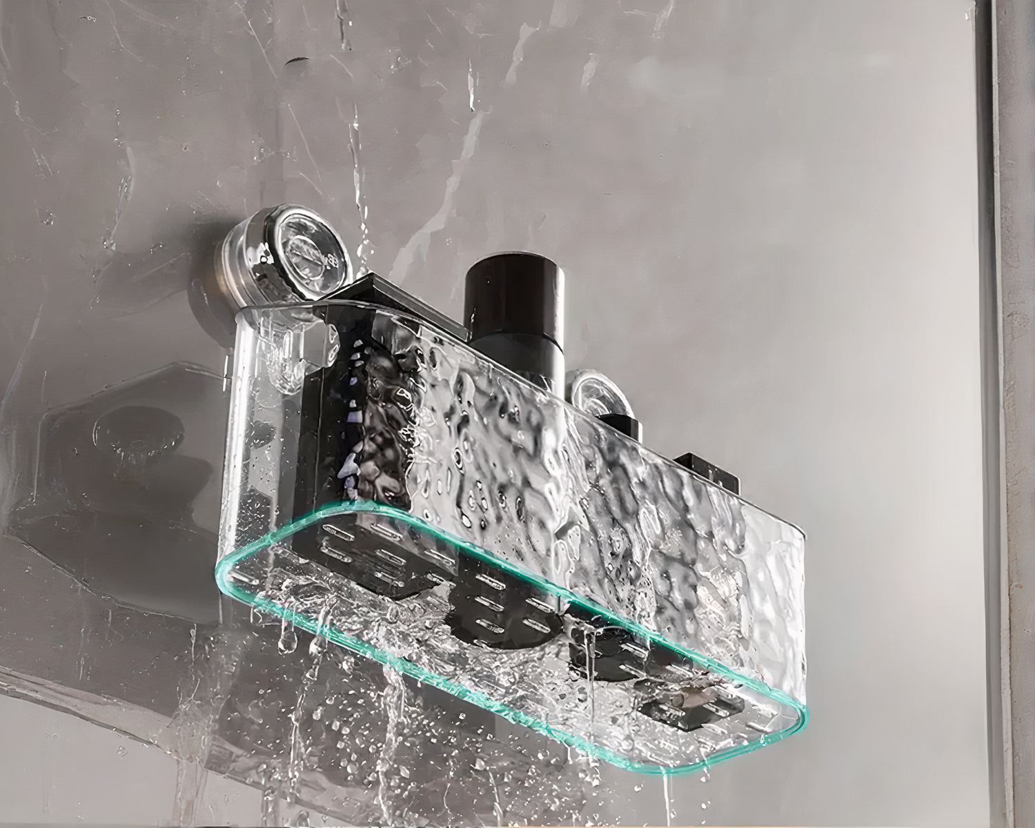 Étagère murale salle de bain à ventouse