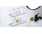 Etagère murale salle de bain en verre