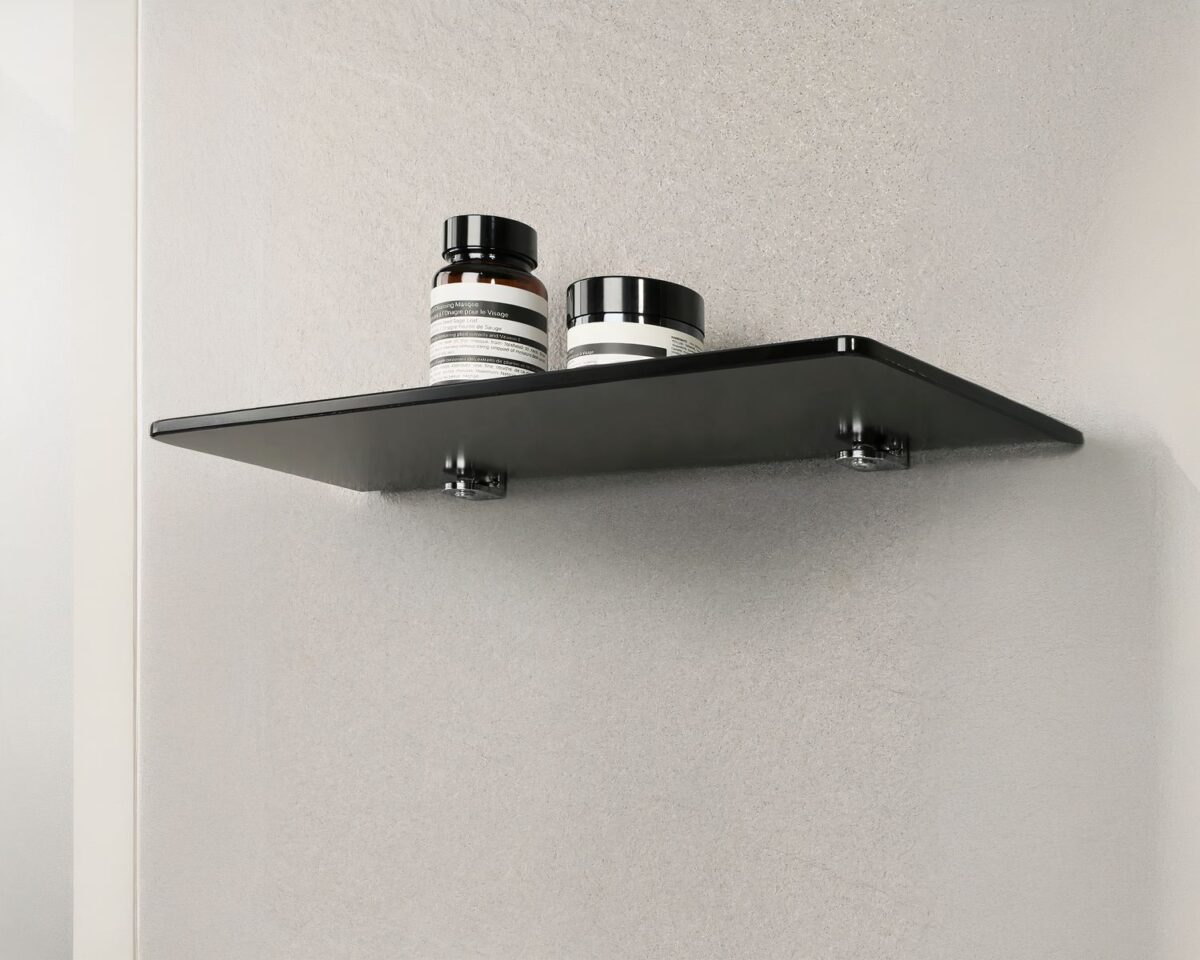 Etagère murale salle de bain en verre