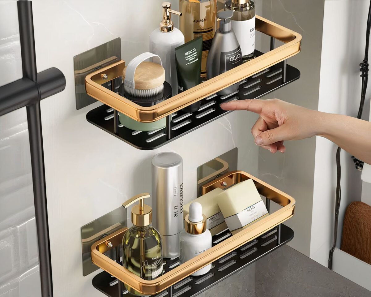Étagère murale salle de bain sans perçage