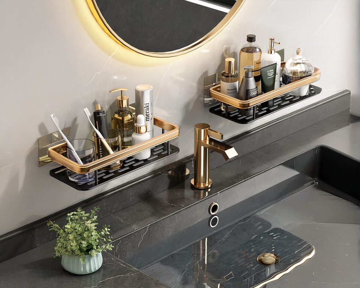 Étagère murale salle de bain sans perçage